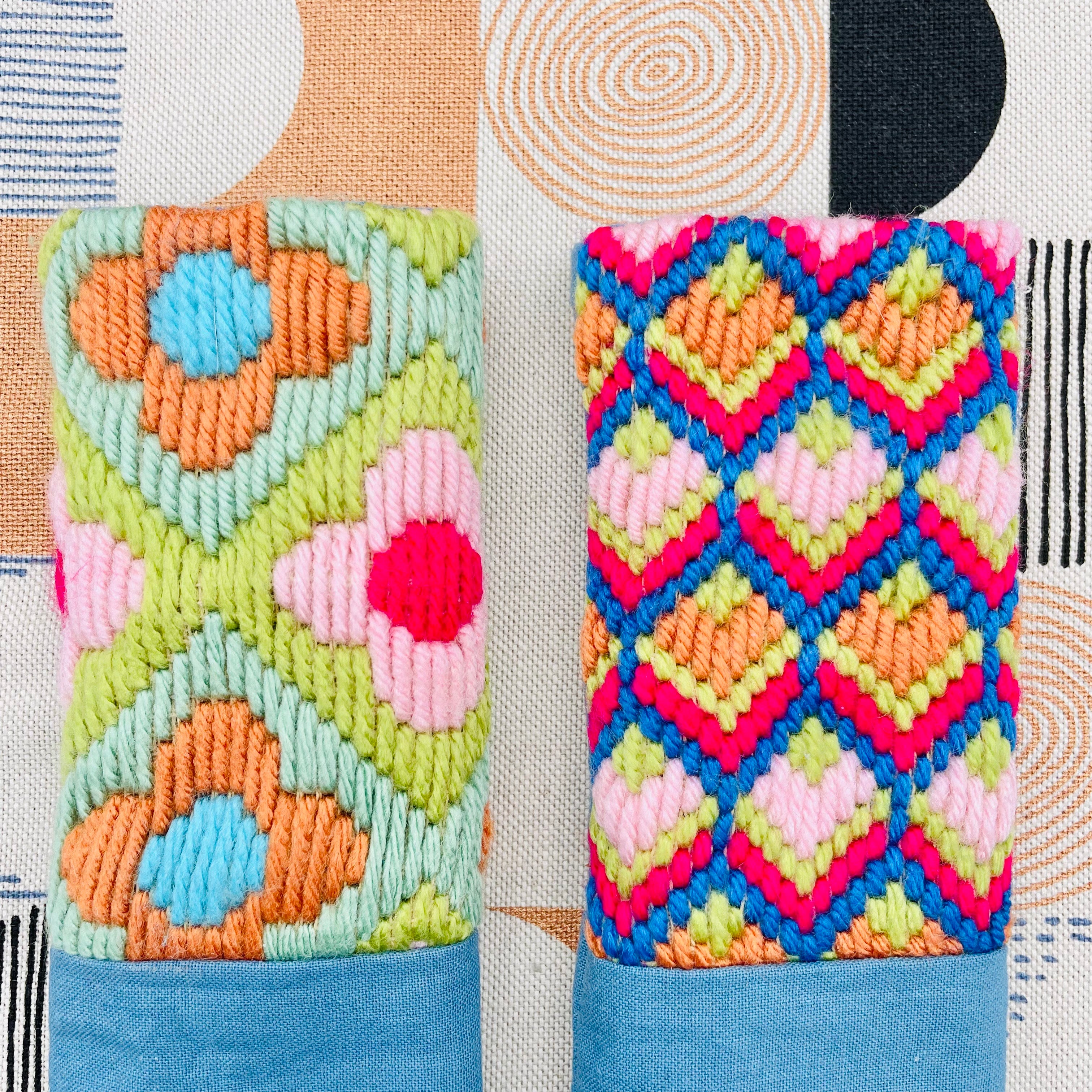 Olivia Lopez - Broderie Bargello, étui pour éventail et porte-monnaie