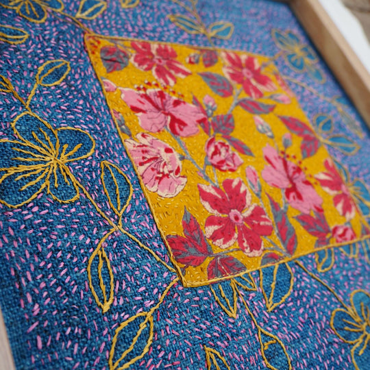Kanthitu - Atelier Nakshi Kantha – Broderie décorative sur toile en teinture végétale